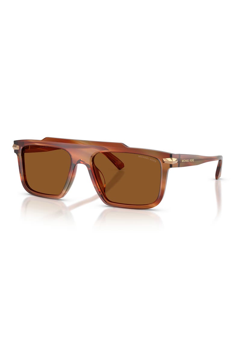 Boston 57mm Square Sunglasses, Alternate, color, BROWN HORN / AMBER MONO