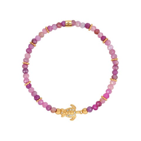 Spiritual Wisdom - Ruby Turtle Charm Bracelet