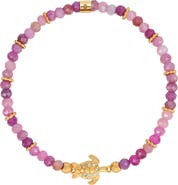 Karma and Luck Spiritual Wisdom - Ruby Turtle Charm Bracelet