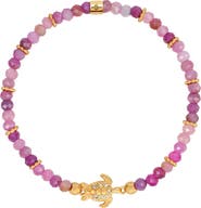 Karma and Luck Spiritual Wisdom - Ruby Turtle Charm Bracelet