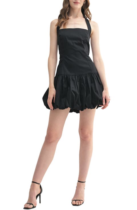 Halter Bubble Hem Minidress