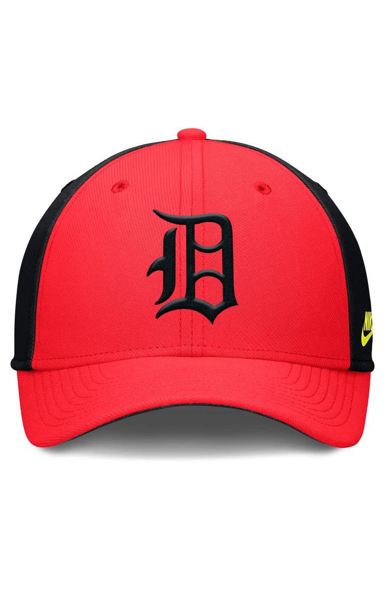 Nike Men's Nike Crimson/Black Detroit Tigers Neon 90s Rise SwooshFlex Hat, Alternate, color, Crimson
