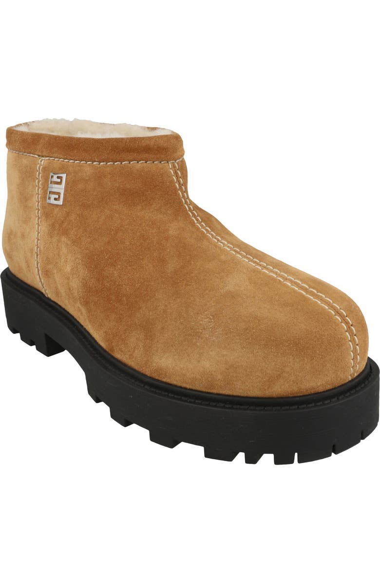 Givenchy Storm Suede Genuine Shearling Lined Boot, Main, color, Camel
