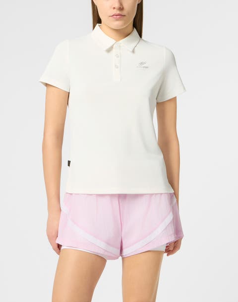 Pique Polo T-Shirt Reflective Scratch Women