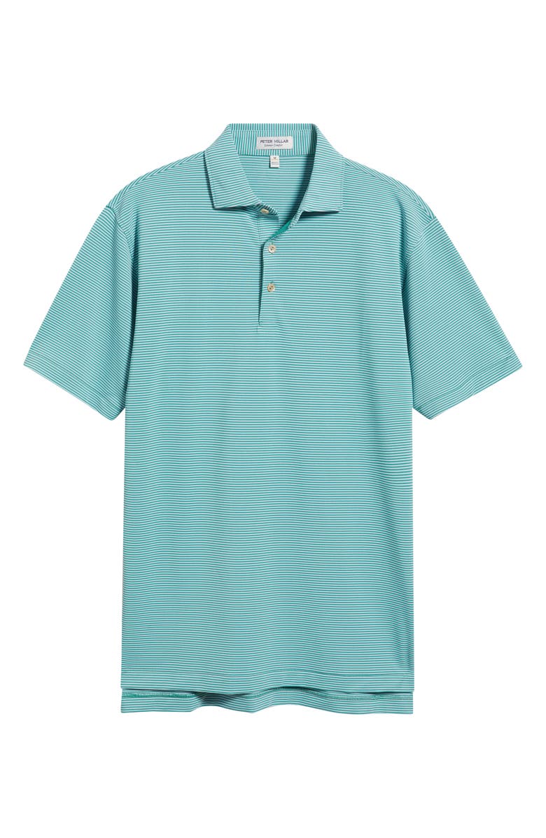Peter Millar Candor Stripe Performance Piqué Polo, Alternate, color, Snow Pea