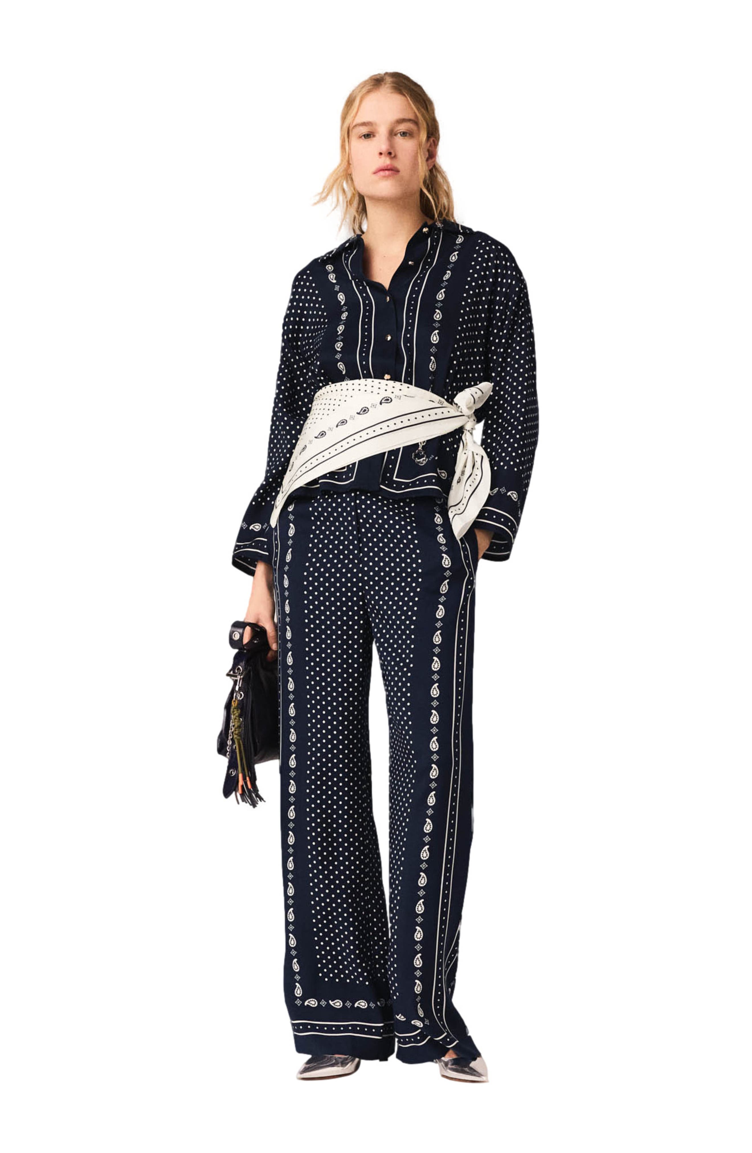 Printed fluid trousers - image 2