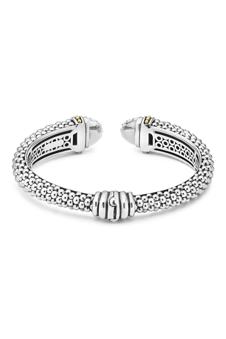 Caviar Diamond Cuff, Alternate, color, SILVER