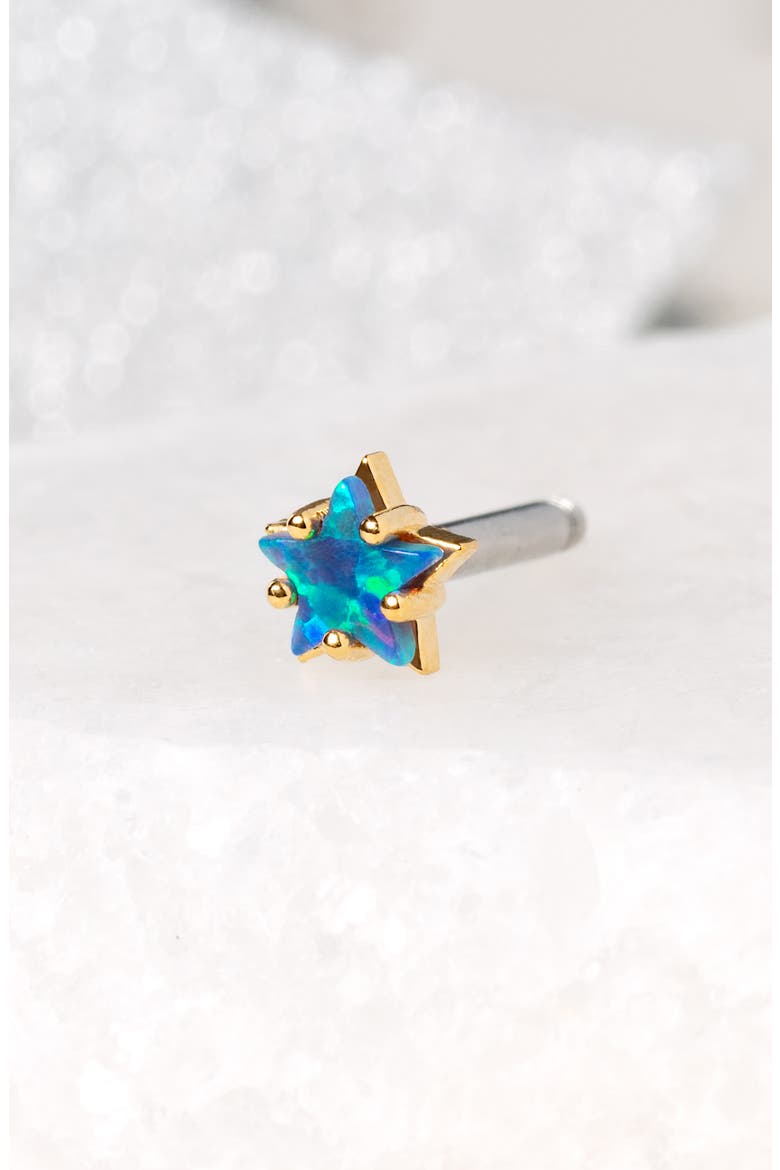 Blue Opal Star Stud Earring, Alternate, color, GOLD