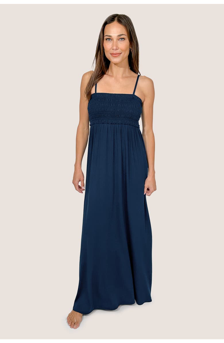 JJwinks Montecito Maxi Bra-Free Dress with Smocked Bodice, Main, color, Navy