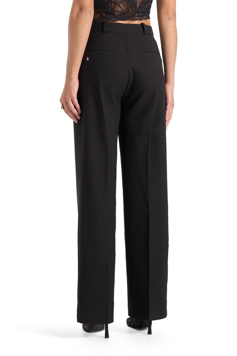 Doria Tailored Trousers With Waistband Detail, Alternate, color, Black