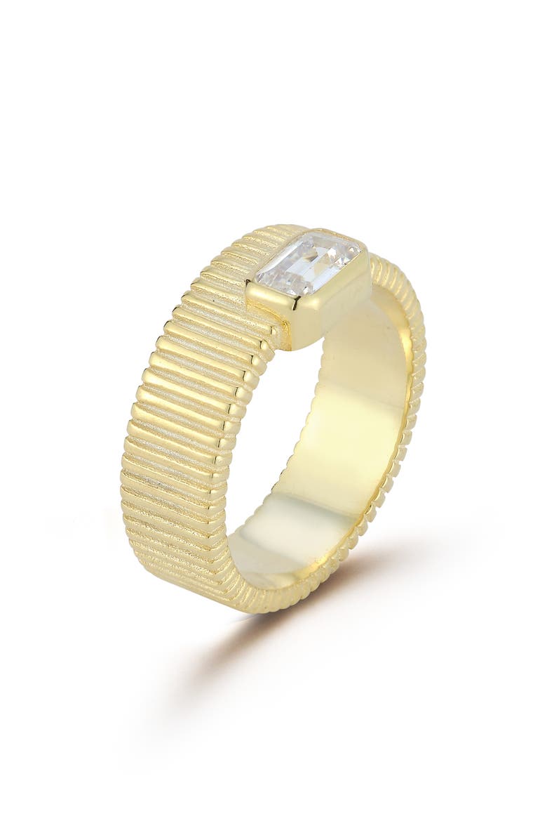 CHLOE AND MADISON Cubic Zirconia Vintage Band Ring, Alternate, color, Gold