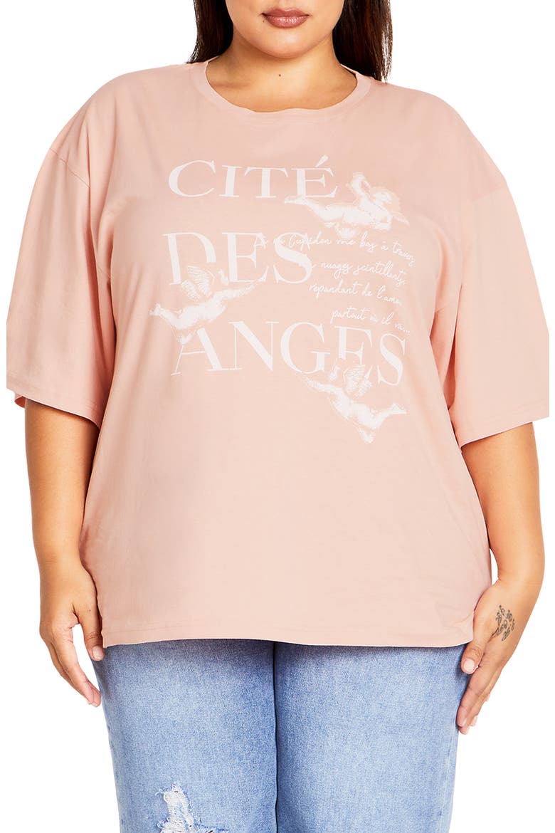 Loose Fit Cotton Graphic T-Shirt, Main, color, ROSE