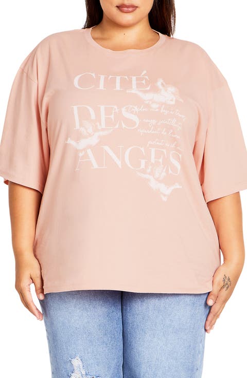 Loose Fit Cotton Graphic T-Shirt (Plus)