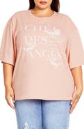 City Chic Loose Fit Cotton Graphic T-Shirt