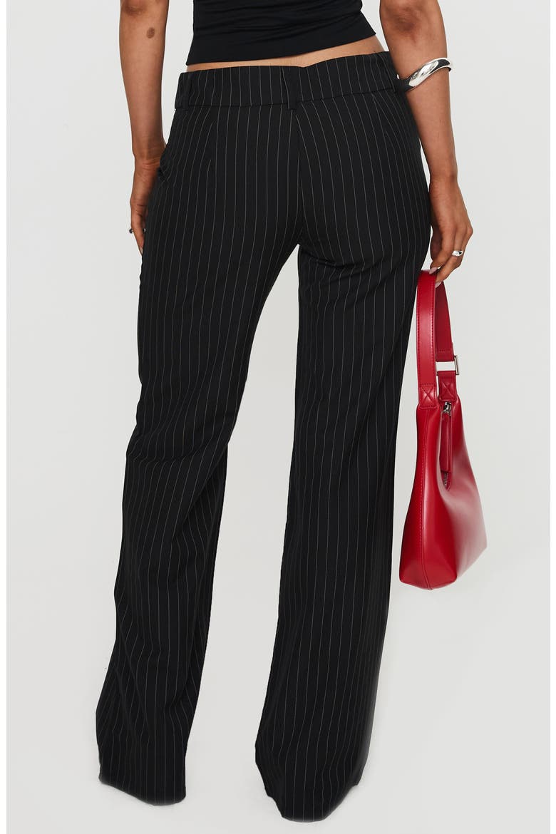 Socialista Pinstripe Wide Leg Pants, Alternate, color, BLACK