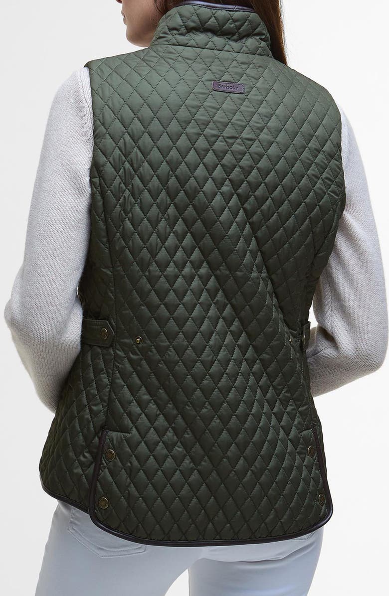 Barbour Dahlia Water Resistant Quilted Vest, Alternate, color, Olive