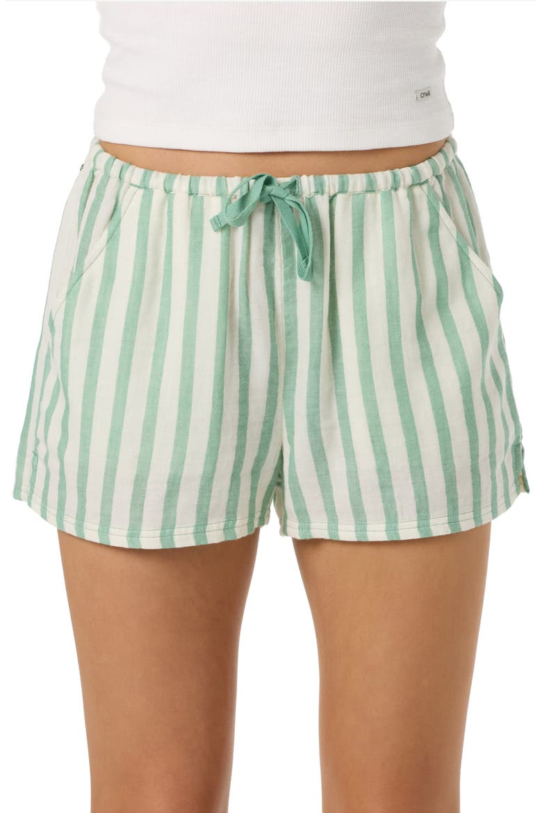 Brenda Stripe Shorts, Alternate, color, GREEN