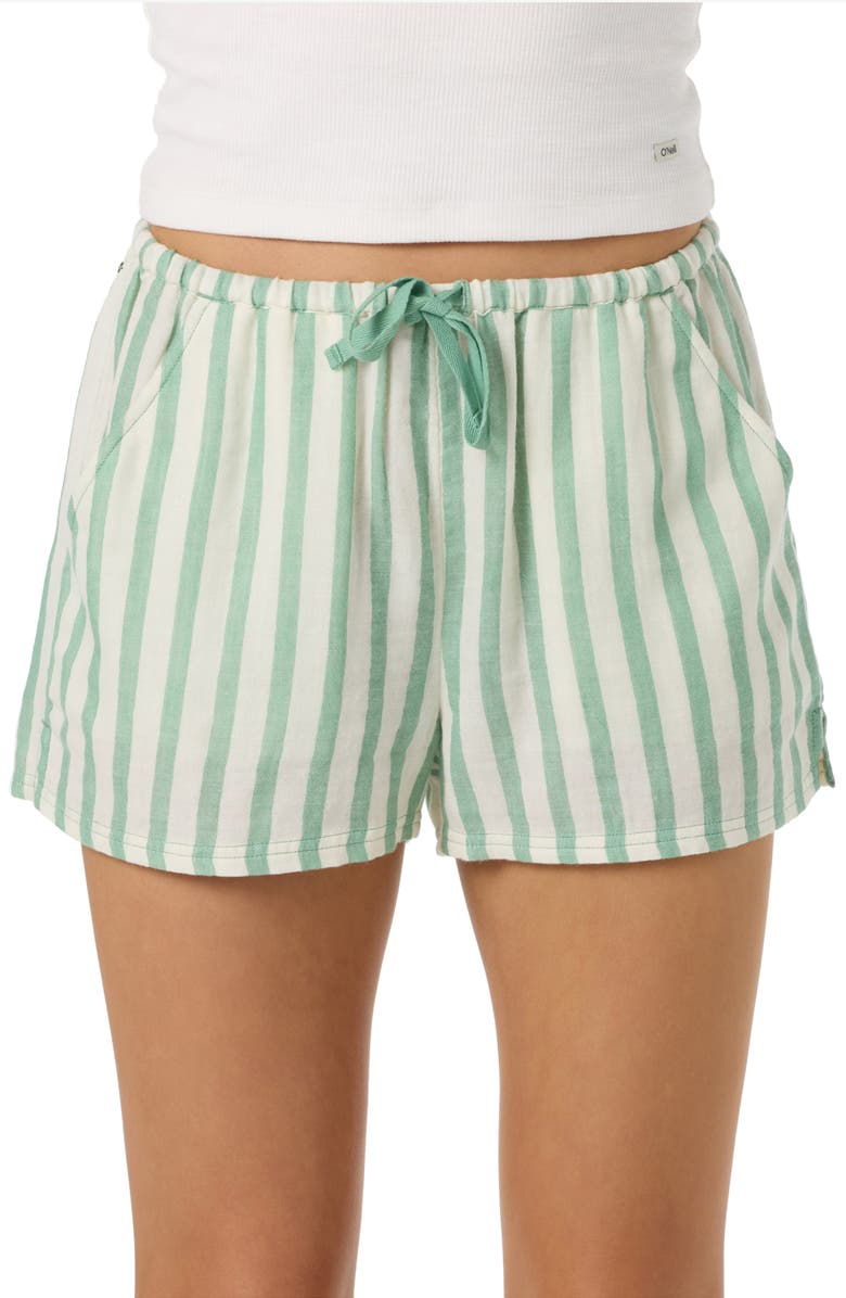 O'Neill Brenda Stripe Shorts, Alternate, color, Green