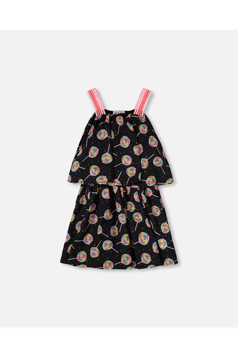 Sleeveless Woven Lollipop Dress, Main, color, Black Printed Lollipop