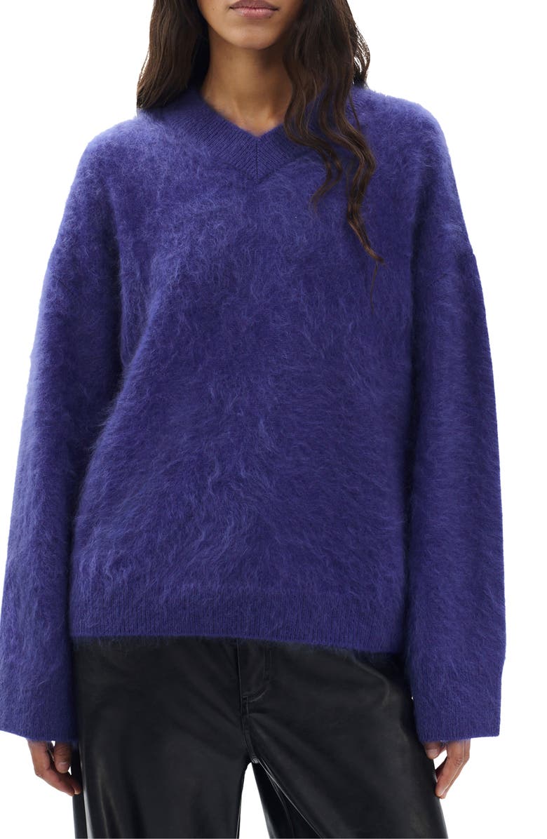 rag & bone Jada Brushed Cashmere Sweater, Main, color, Dark Blue