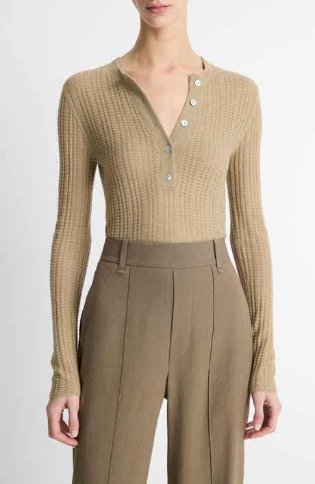 Vince Pointelle Cashmere & Silk Henley