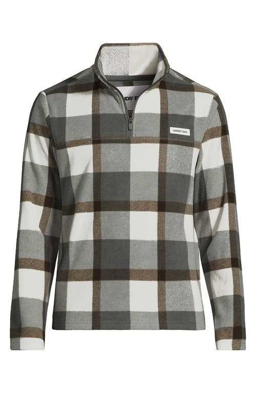 Lands' End Anyweather Fleece Quarter Zip Pullover In Gray
