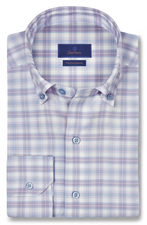 Plaid Print Performance Sport Shirt