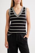 Wit & Wisdom Stripe V-Neck Sweater Vest