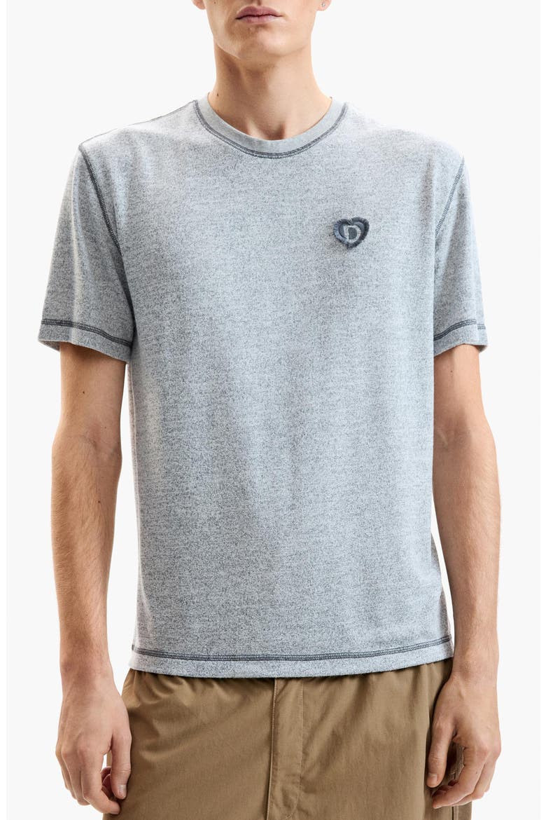 Heart Patch T-Shirt, Main, color, BLACK