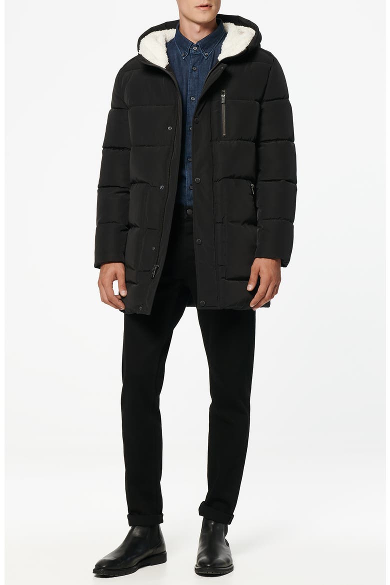 Water Resistant Puffer Coat, Alternate, color, BLACK