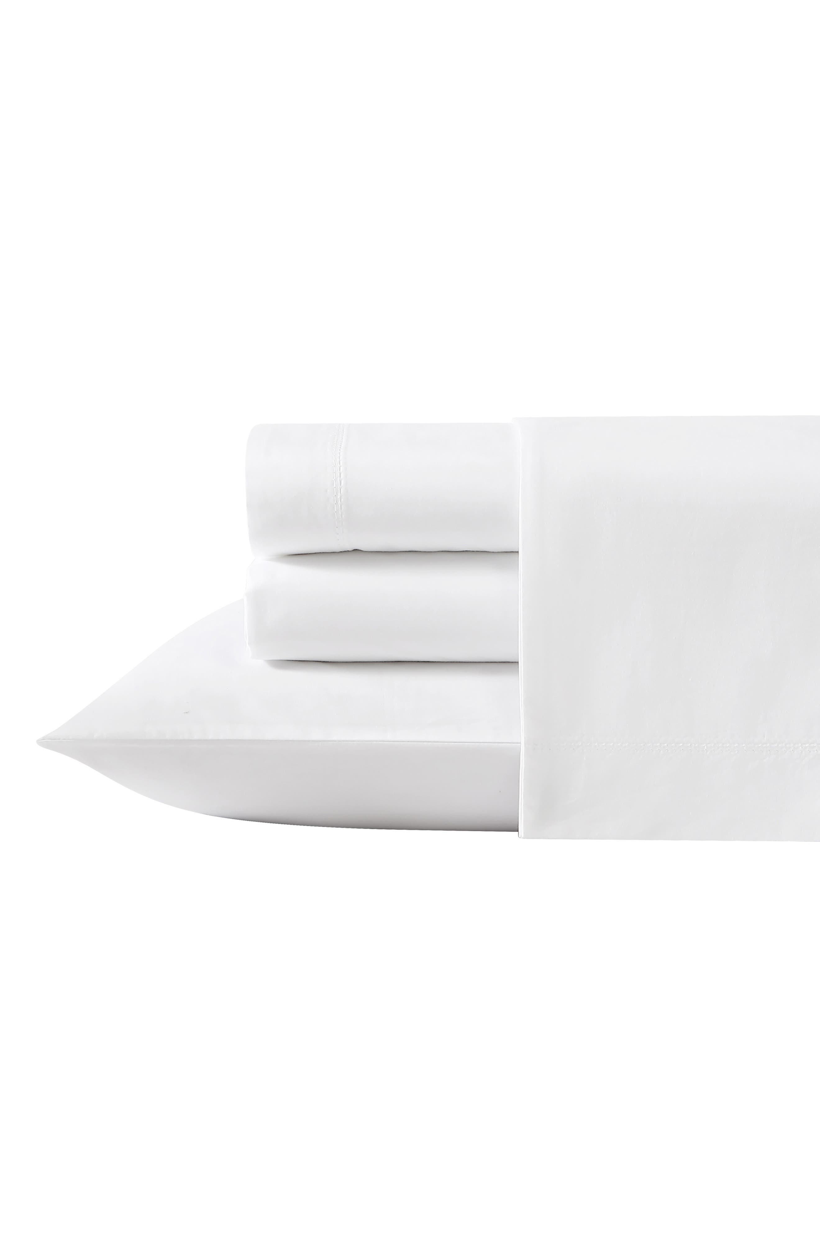 Laura Ashley Solid 4-Piece Cotton Sateen Sheet Set