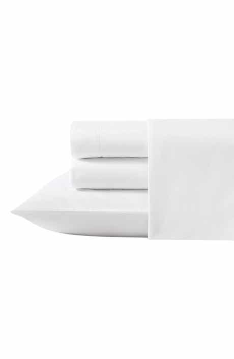 Laura Ashley Solid 4-Piece Cotton Sateen Sheet Set