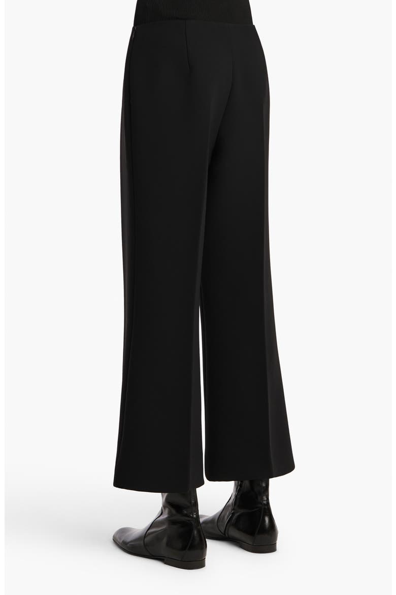 Walter Double Face Crepe Kick Flare Crop Pants, Alternate, color, BLACK