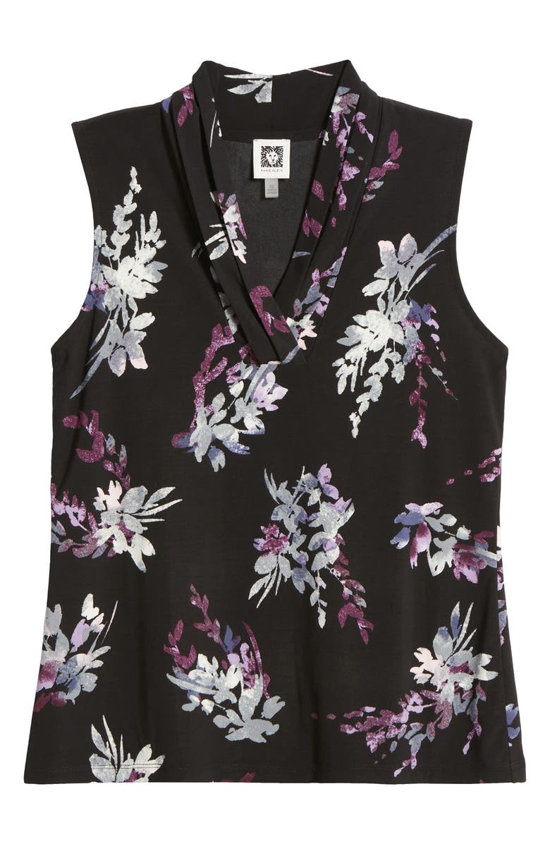 Anne Klein Print Triple Pleat Sleeveless Top, Alternate, color, 