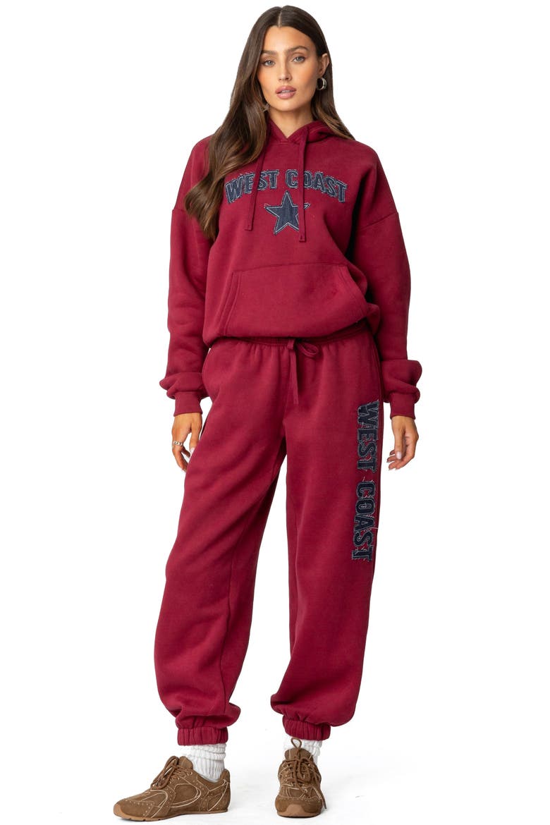 West Coast Hoodie, Alternate, color, BURGUNDY