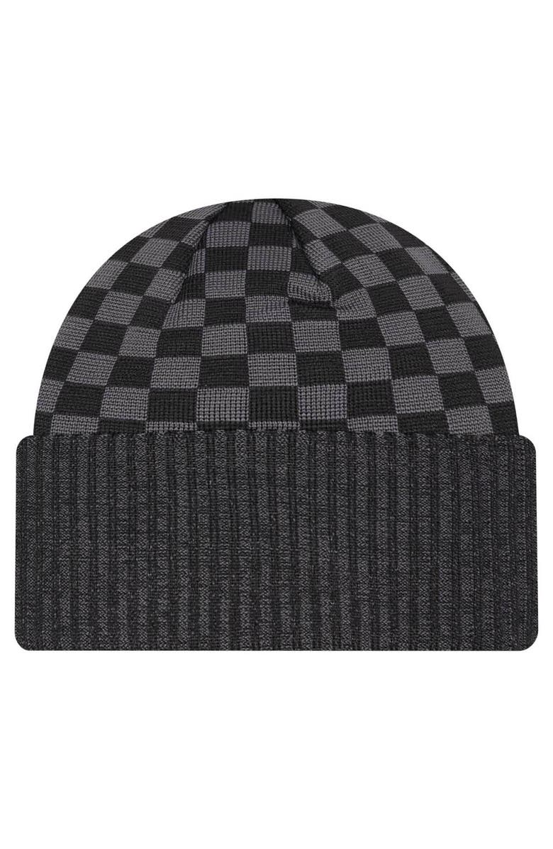 New Era Men's New Era Black Philadelphia Eagles Checkered Cuffed Knit Hat, Alternate, color, 