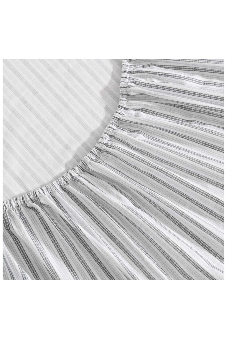 Ticking Stripe 200 Thread Count Cotton Percale Sheet Set, Alternate, color, DARK GREY/ LIGHT GREY