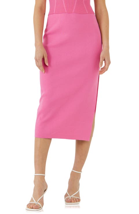 Side Slit Midi Skirt