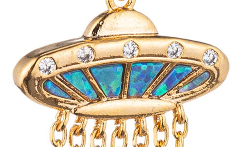 Eye Candy Los Angeles Spaceship Drop Earrings In Gold