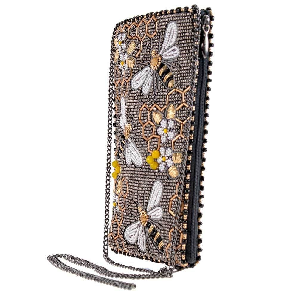 Mary Frances Accessories Bee Awesome Crossbody Phone Bag, Alternate, color, Silver