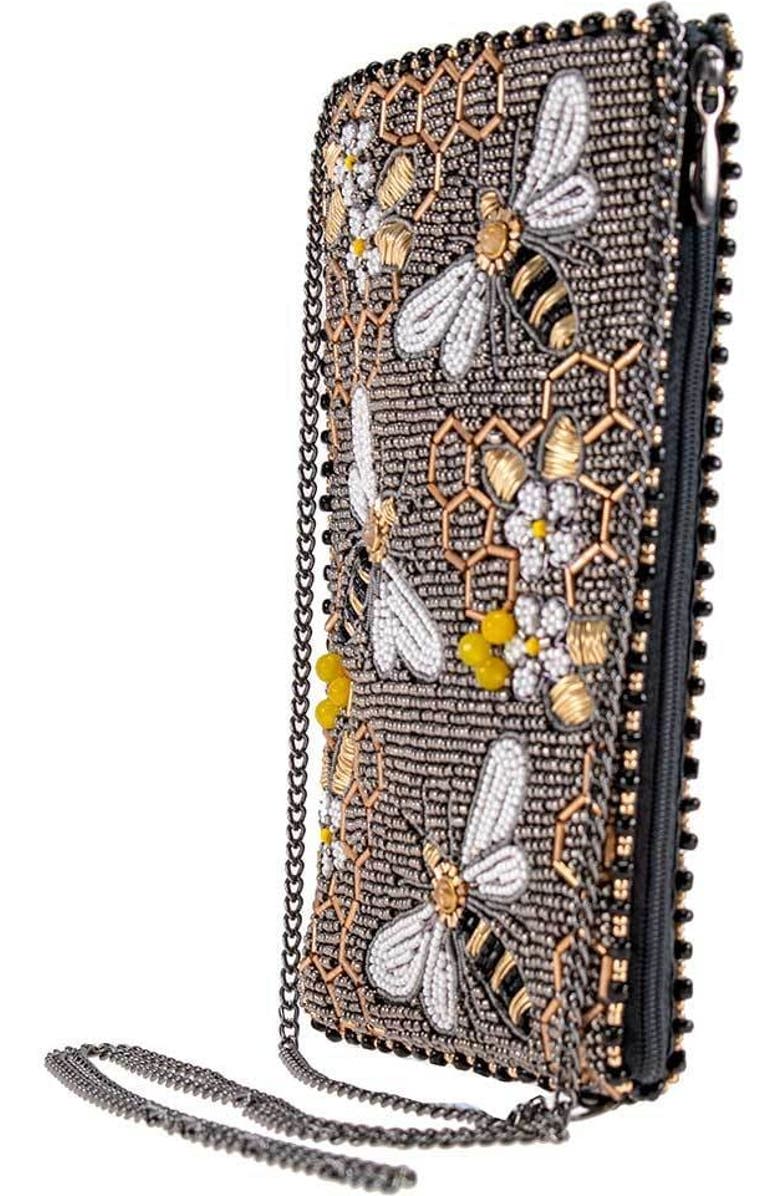 Mary Frances Accessories Bee Awesome Crossbody Phone Bag, Alternate, color, Silver