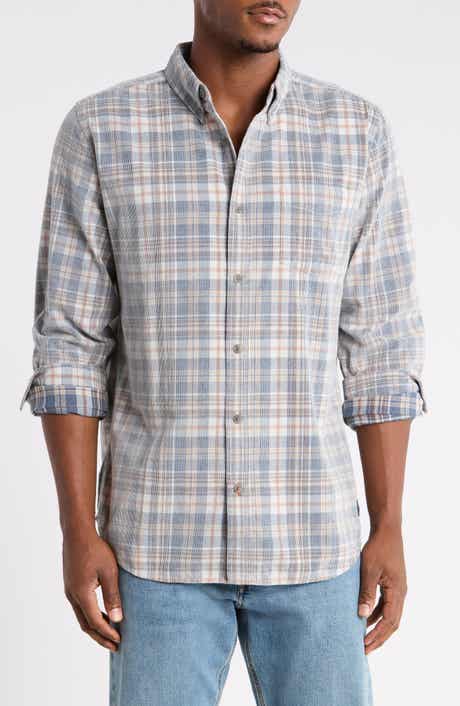 Long Sleeve Plaid Corduroy Shirt