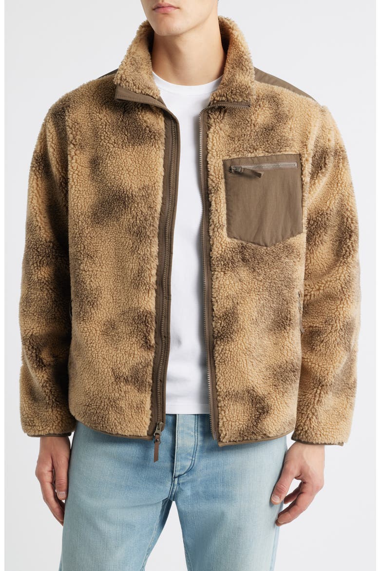 Oak Camo Fleece Zip-Up Jacket, Main, color, NATURAL