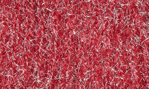Tasha Faux Fur Pom Sparkle Beanie In Red
