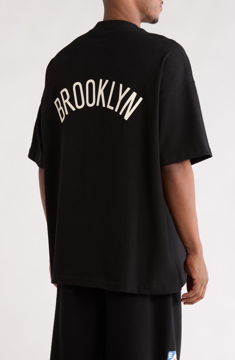 Fear of God Essentials x NBA Nets Classic Fit Graphic T-Shirt, Alternate, color, Black