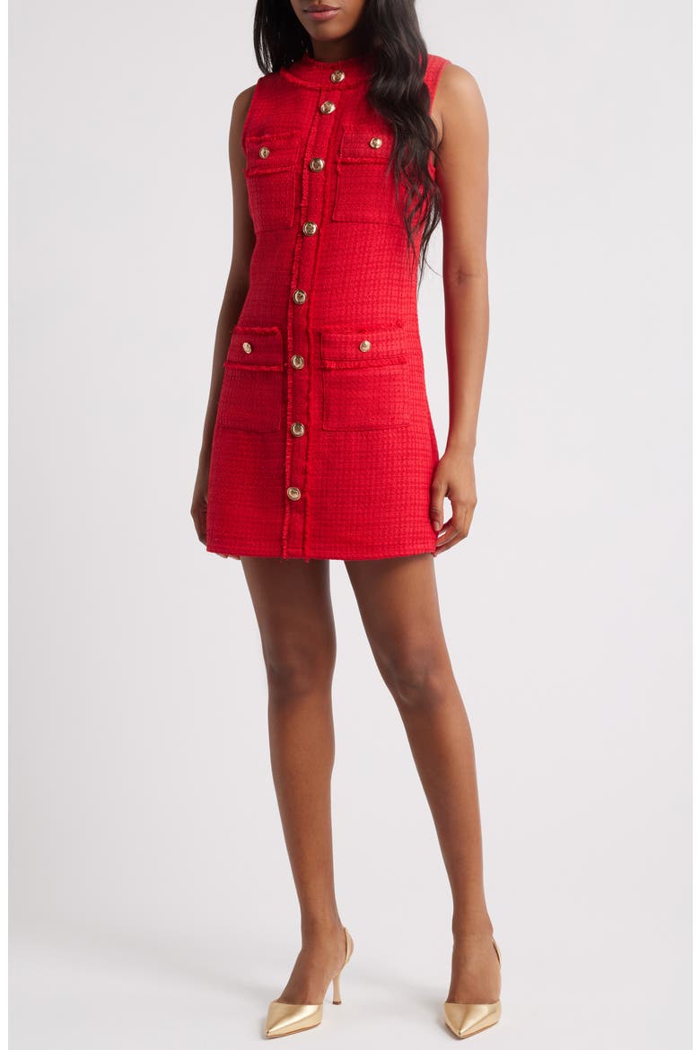 Kayli Button Front Minidress, Main, color, RED