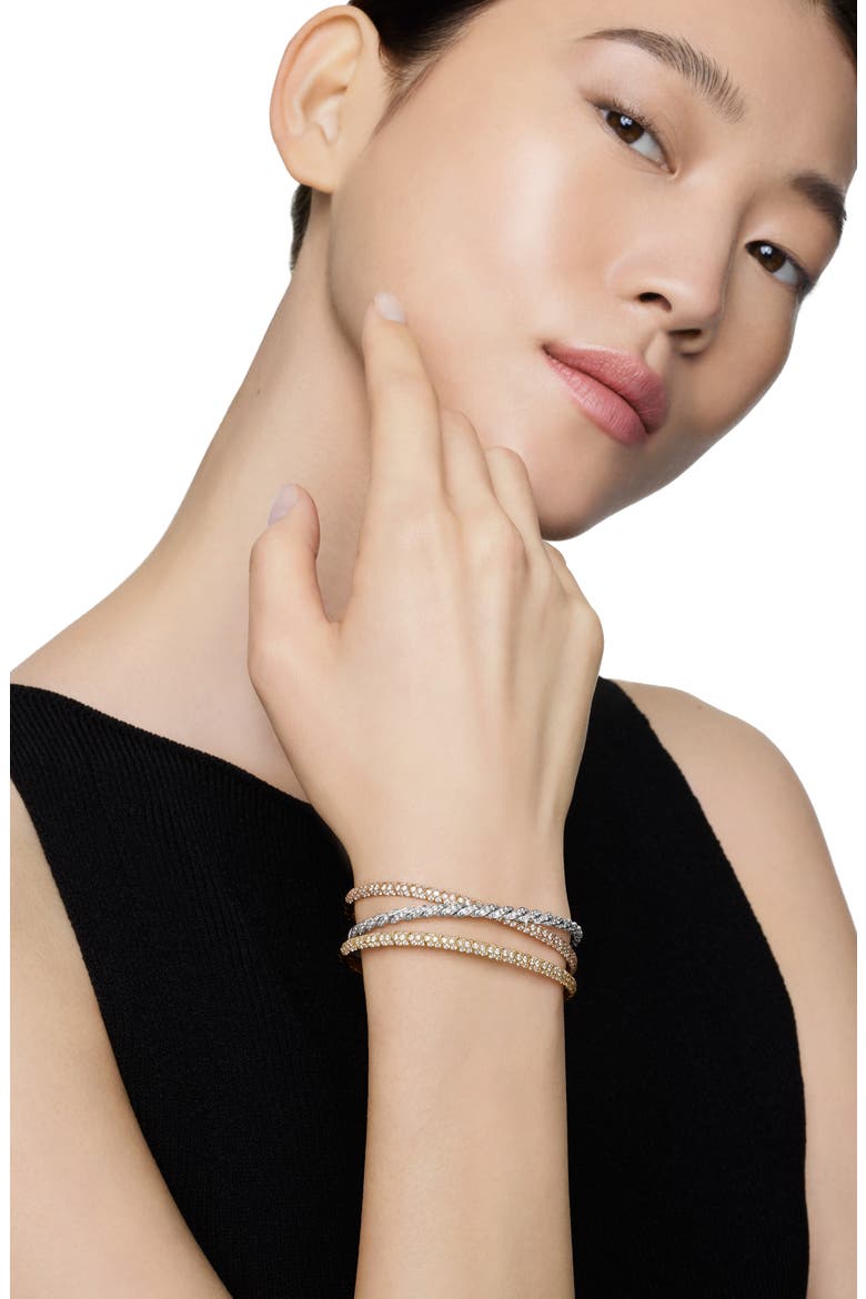 Pavéflex Three Row Diamond Bracelet, Alternate, color, YELLOW/ WHITE/ ROSE GOLD