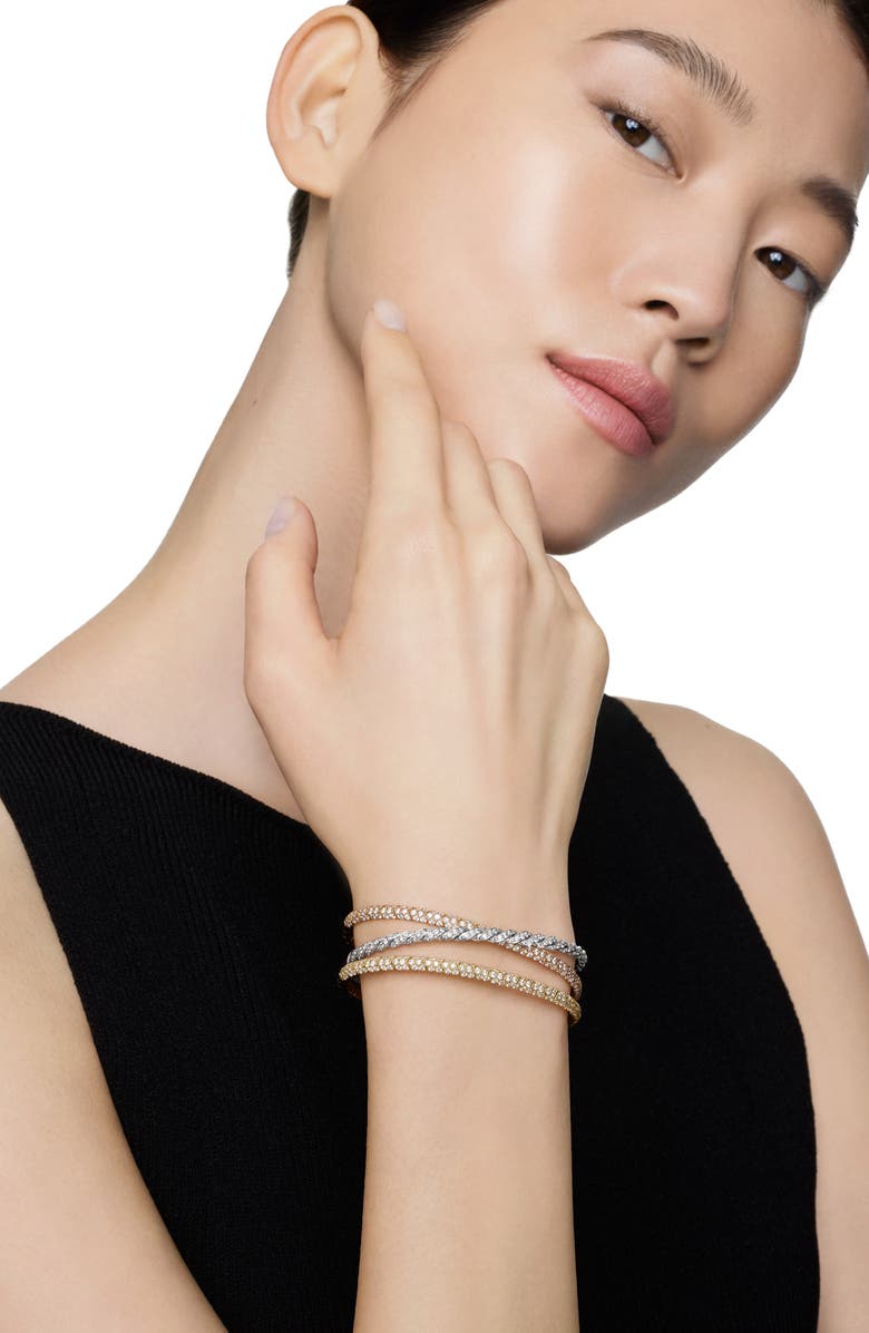 David Yurman Pavéflex Three Row Diamond Bracelet, Alternate, color, Yellow/ White/ Rose Gold