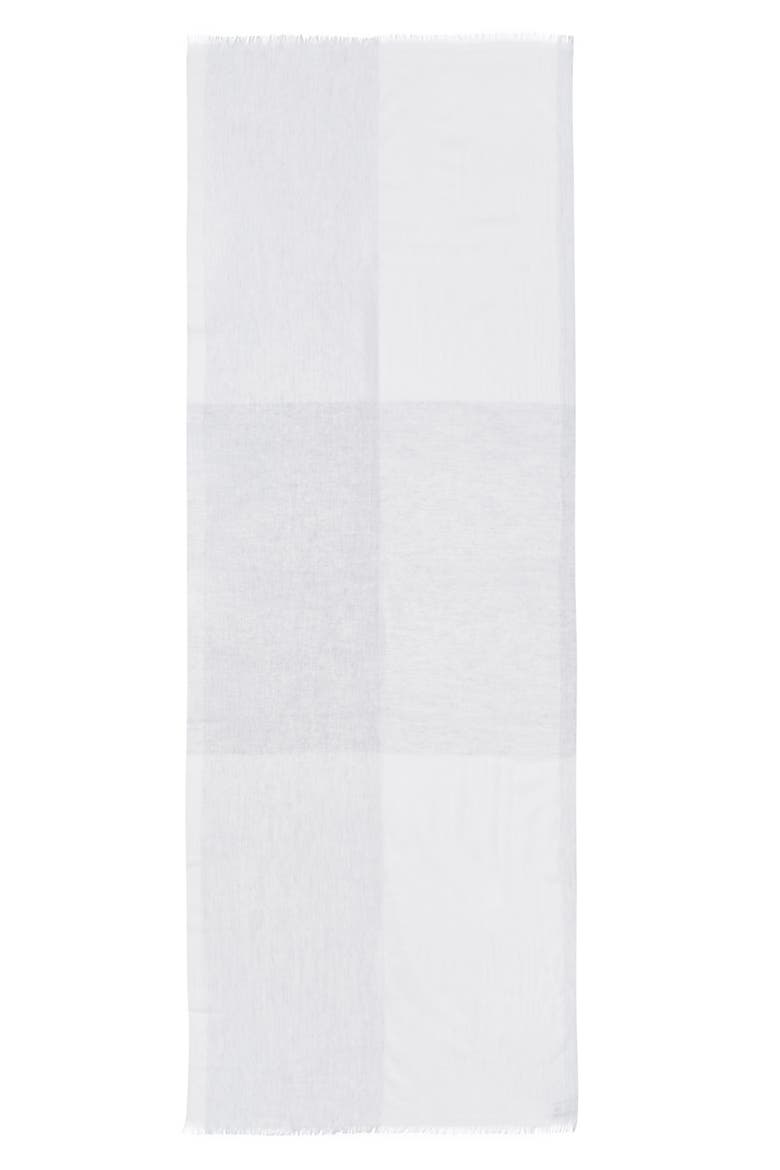 Checker Cashmere Scarf, Alternate, color, GREY- IVORY