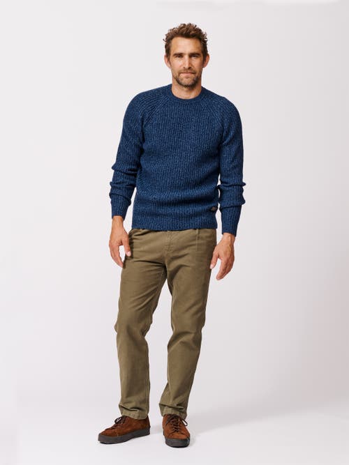 Aubin Ray Fisherman Rib Crew Neck Sweater In Blue